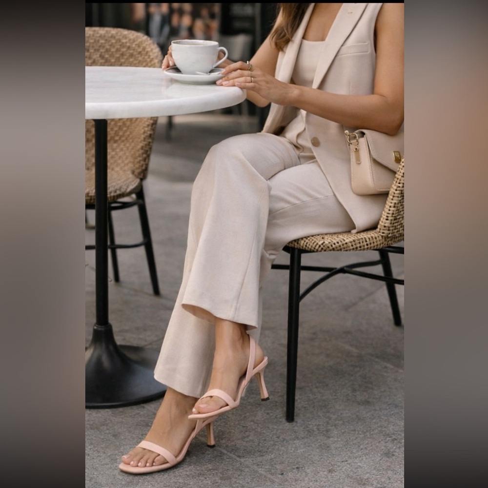 NWT Piferi Izma Vegan Leather Slingback Sandals in Blush Pink Size 8.5